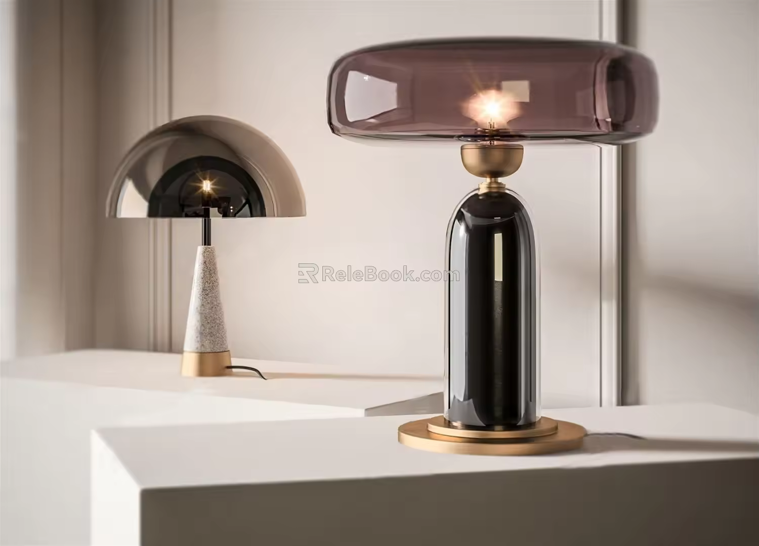 modern table lamp glass table lamp 3d model