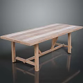 Light Wood Dining Table With Natural Grain Simple Design Cross Legs Smooth Top
