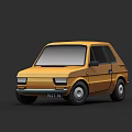 Yellow Vintage Small Car Featuring Retro Design And Compact Body Style