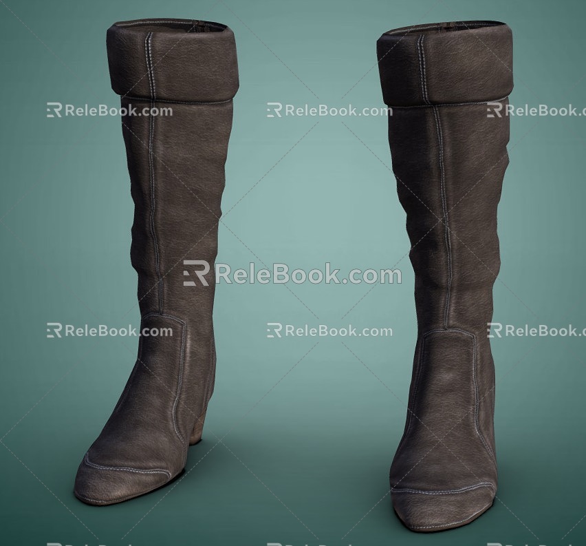 Boots Leather Boots Shoes Leather Shoes 3d model