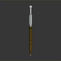 Daily Use Ballpoint Pen With Yellow Grip Transparent Barrel And Metal Tip