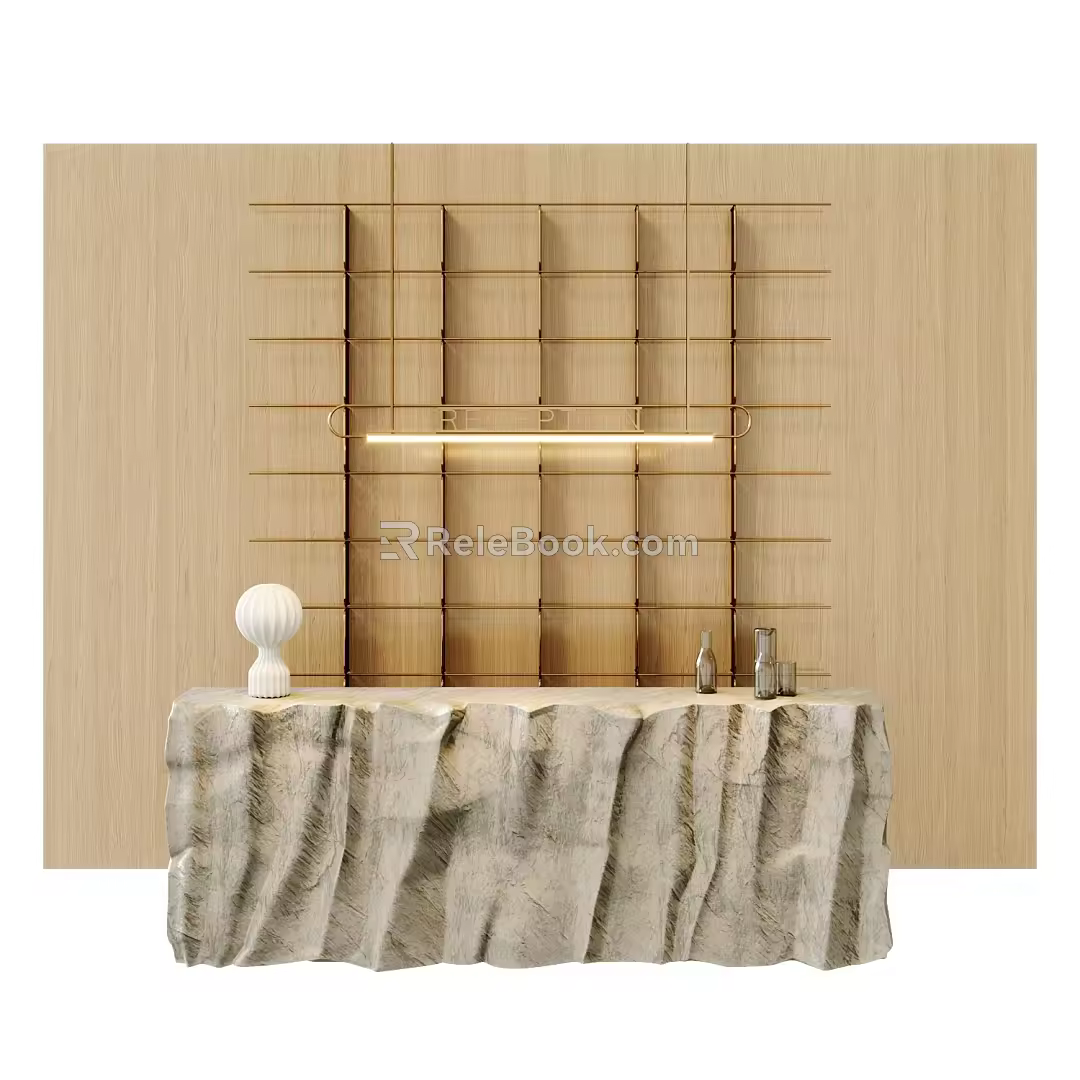 Front desk front desk marble front desk chandelier table lamp 3d model