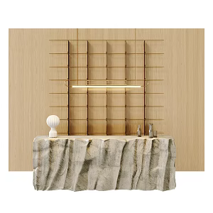 Front desk front desk marble front desk chandelier table lamp 3d model
