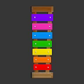 Handcrafted Wooden Xylophone With Vibrant Colorful Keys And Solid Wood Frame