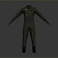 Green Military Style Jumpsuit with Multiple Embroidered Patches and Badges Design