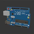 Blue Arduino UNO Development Board With Digital Analog Pins And Components