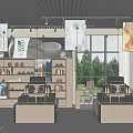 Cultural Creative Store Interior With Modern Display Shelves And Various Creative Products