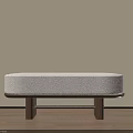 Modern Sofa Bench With Light Fabric Cushion And Wooden Legs In Minimalist Space