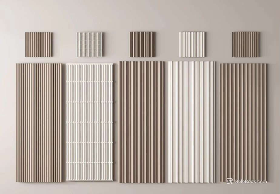 Wall Panels With Various Styles And Color Options For Modern Interior Decor 3d model 