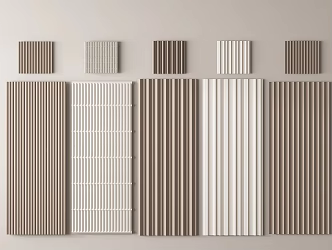 Modern wall panel Great wall panel Grille panel Wood veneer Line background wall Wave board 3d model