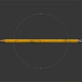 Yellow Wooden Pencil With Red Eraser Tip And Worn Texture On Gray Background