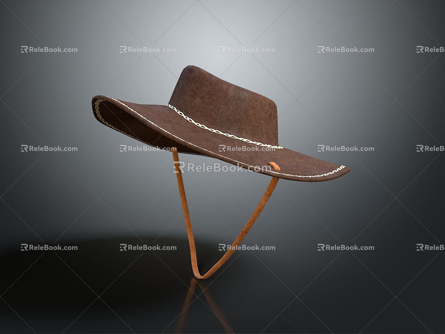 Cowboy Hat Denim Wool Hat Wilderness Hat Hat Realistic 3d model