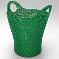 Green Woven Basket Decorative Ornament Set With Handles For Home Decoration
