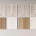 Different Style Wardrobe Doors With Shutter Design And Double Panel In White Beige Colors