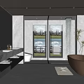 Modern Bathroom Interior Design With Freestanding Bathtub Marble Countertop And Glass Shower