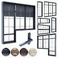 Casement Windows With Various Designs Metal Frames Glass Panels And Hardware