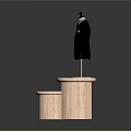 Formal Black Suit On Mannequin With Wooden Two Tiered Display Stand