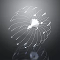 Abstract Organ Structure Featuring Radiating Hair Like Fibers And Reflective Design
