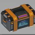 Black And Orange Cyber Security Tech Case With Industrial Design Digital Display And Data Interface