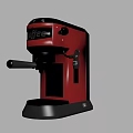 Stylish Red And Black Cafe Coffee Machine With Modern Design And Handle 3d model