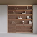 Modern Wooden Bookcase Interior Design With Open Shelves Books And Decorations