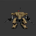 Mechanical Robot With Tracked Legs Armored Body Antenna And Twin Guns