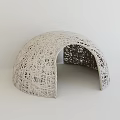 White Dome Shaped Greenhouse With Modern Interlaced Line Structure Design