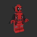 Detailed Lego Deadpool Character In Action Pose With Red Black Costume