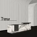 Modern reception desk 3d model
