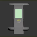 Modern Cityway Info Point Kiosk With Blue Top Green Panel And Seats