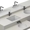 Modern Bathroom Sinks In Various Shapes With Matte Black Faucets And Stone Countertops