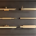 Golden Wall Lamps With Sleek Decorative Design For Home Decor On Dark Background