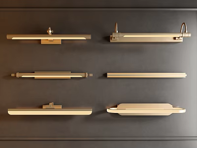 Golden Wall Lamps With Sleek Decorative Design For Home Decor On Dark Background 3d model