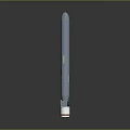 Gray Long Range Missile Weapon With Red White Base And Cylindrical Design 3d model
