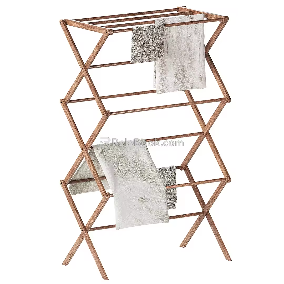 Towel rack towel 3d model