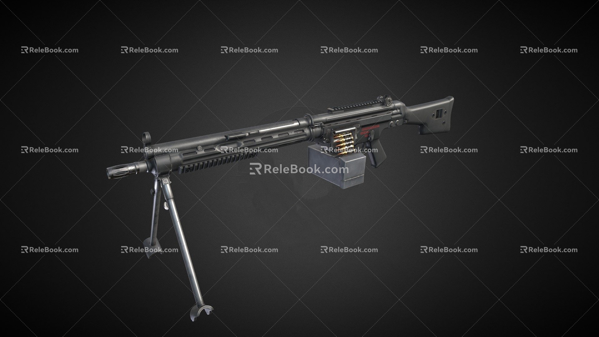 HK23e Light Machine Gun 3d model