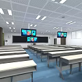 Modern Classroom University Classroom 3d model