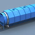 Industrial Blue Rotary Drum Equipment Featuring Cylindrical Body And Support Frame