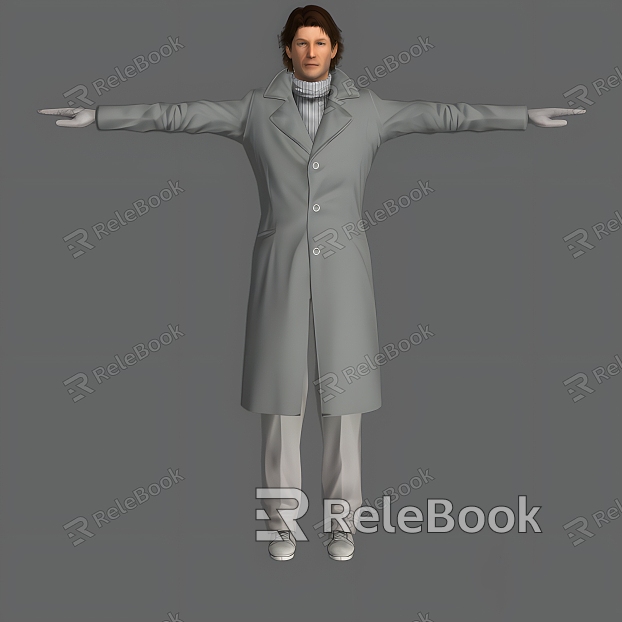 Middle-aged man male man middle-aged man clothes coat foreigners with bone skin can do action model