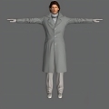 Middle-aged man male man middle-aged man clothes coat foreigners with bone skin can do action 3d model