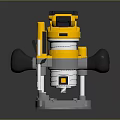 Yellow And Silver Electric Woodworking Router With Black Handles And Metal Base
