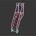 Industrial Metal Mobile Ladder With Wheels Handrail And Platform For Workplace Use