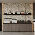 Modern File Cabinets in Office Space With Wood Grain Wall and Office Equipment