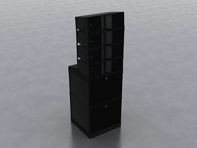 Modern Black Multi Layered Headphone Speaker Stackable Audio Equipment Design 3d model