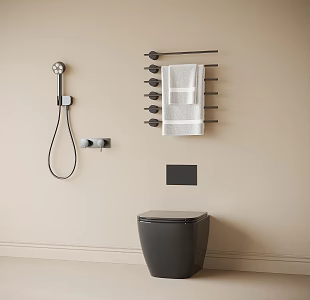 Modern Smart Toilet Towel Rack Shower 3d model
