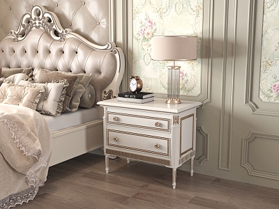 European-style bedside table model