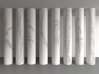 Hollow Columns Hollow Columns Perforated Columns Round Decorative Columns Shaped Columns Coconut Tree Columns 3d model