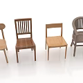 Various Modern Wooden Dining Chairs With Sleek Backrests And Sturdy Legs Design