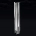 Modern Silver Column With Vertical Lines In Dark Background Design