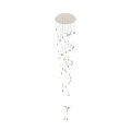 Modern Multi Tier White Petal Shaped Chandelier Hanging Light Fixture Design